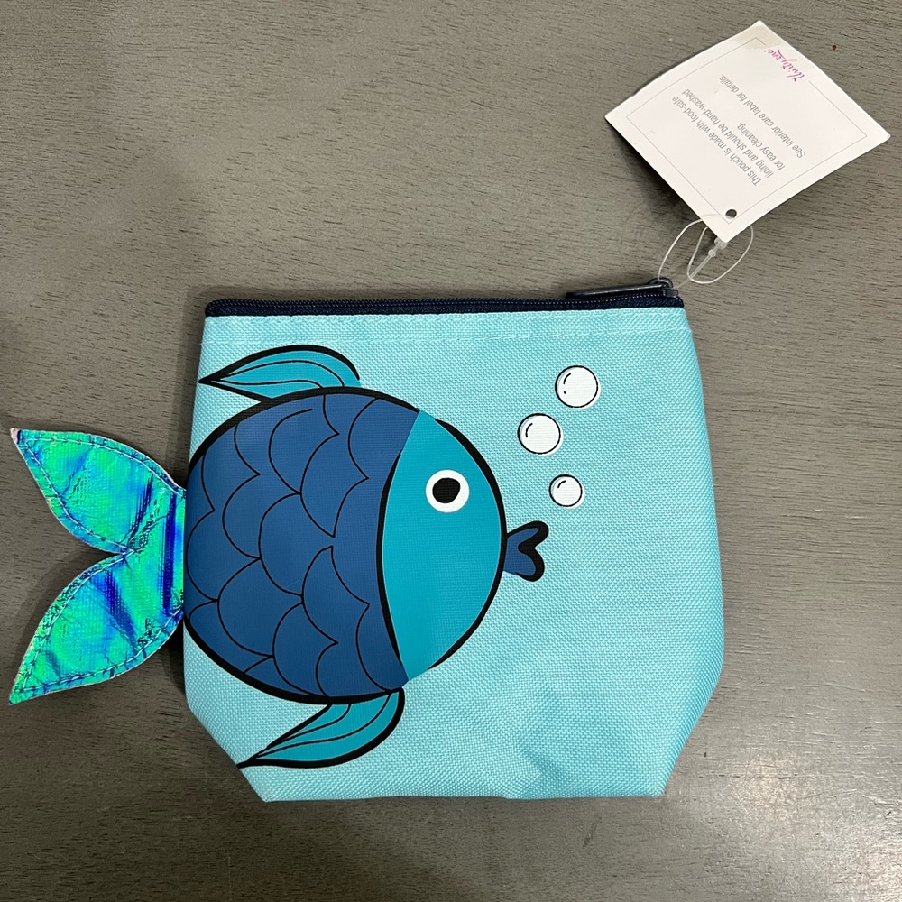 Thirty-One adorable iridescent NWT blue fish bag